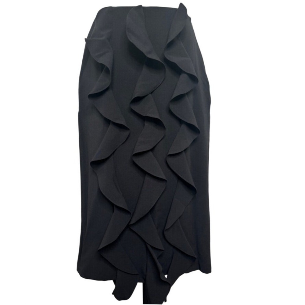 NWT Drop Frill Midi Skirt Sz Small Black Whimsygoth Fairy Grunge Korean Fashion